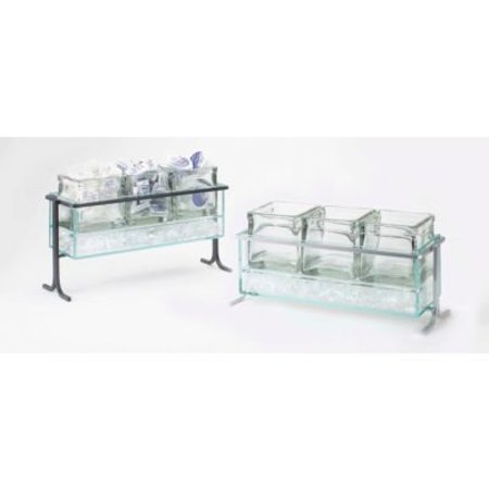 CAL MIL PLASTICS Cal-Mil 1806-5-39 Iron Iced Condiment Display 13-1/2"W x 5-1/2"D x 7"H Silver 1806-5-39